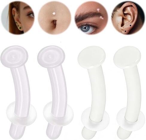 Stained Glass Piercing Retainers for Cartilage Belly Nose Rook Piercing Jewelry 14/16/18g Clear Glass Earrings Studs for Work/Surgery/Sports in Saudi Arabia