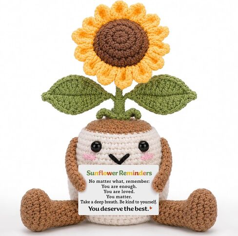 Teacher Appreciation Gifts for Women Men - Thank You End of Year Teacher's Day Back to School Graduation Retirement Gifts for Teacher Educator Mentor - Handmade Crochet Sunflower Office Decor in Saudi Arabia