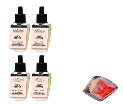 White Pumpkin - White Barn - Bath/Body Work - 4 Pack Wallflowers Home Fragrance Refills 0.8 fl oz / 24 mL and Stone Soap Natural (Packaging May Vary) in Kuwait