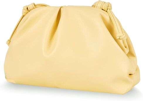 BRYCTSISEN Elegant Vegan Leather Clutch Bag for Women Dressy Pleated Cloud Dumpling Purse Super Soft PU Evening Handbag in Saudi Arabia