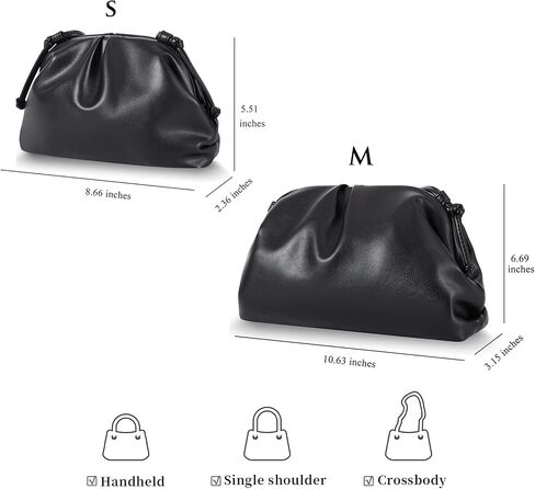 BRYCTSISEN Elegant Vegan Leather Clutch Bag for Women Dressy Pleated Cloud Dumpling Purse Super Soft PU Evening Handbag in Saudi Arabia