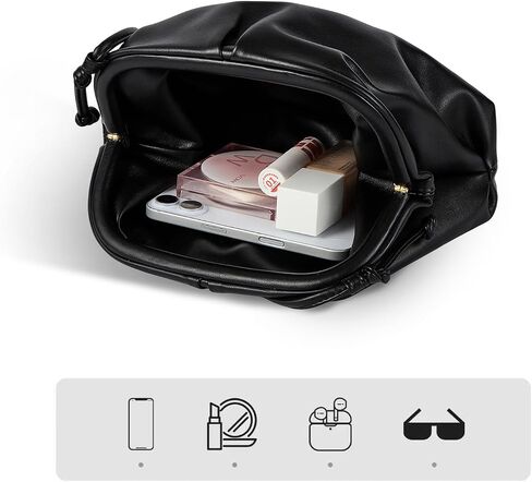 BRYCTSISEN Elegant Vegan Leather Clutch Bag for Women Dressy Pleated Cloud Dumpling Purse Super Soft PU Evening Handbag in Saudi Arabia
