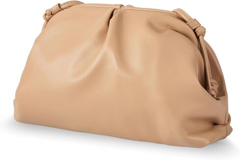 BRYCTSISEN Elegant Vegan Leather Clutch Bag for Women Dressy Pleated Cloud Dumpling Purse Super Soft PU Evening Handbag in Saudi Arabia