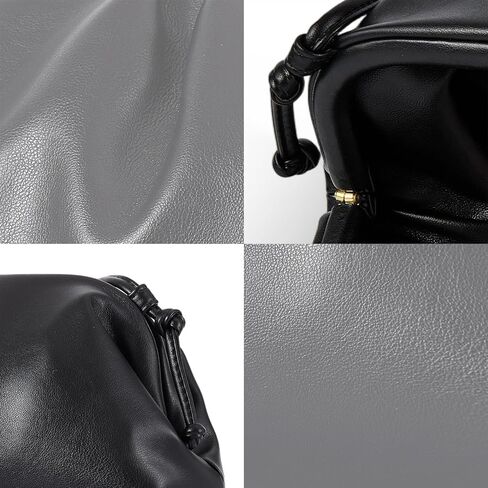 BRYCTSISEN Elegant Vegan Leather Clutch Bag for Women Dressy Pleated Cloud Dumpling Purse Super Soft PU Evening Handbag in Saudi Arabia