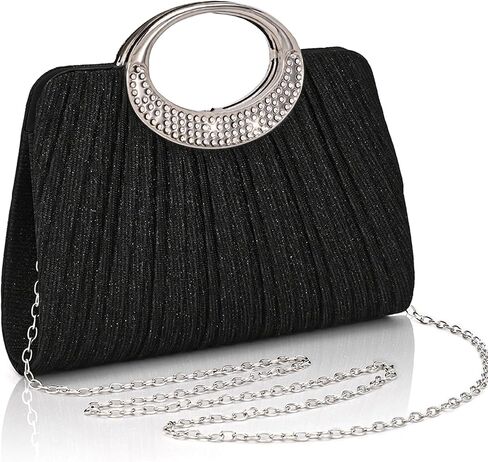Clutch Purses for Women Pleated Evening Bag Formal Handbag for Wedding Party Clutch with Chain Shoulder Bag Crossbody in Saudi Arabia