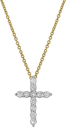 Sacred Cross 0.32 CT Natural Diamond Cross Pendant for Women in 10K Yellow Gold - Religious Everyday Jewelry in Saudi Arabia