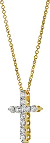 Sacred Cross 0.32 CT Natural Diamond Cross Pendant for Women in 10K Yellow Gold - Religious Everyday Jewelry in Saudi Arabia