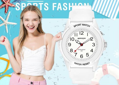 Waterproof Watches for Women – Big Face Sports Watch, Night Light, Analog, Lightweight in Kuwait