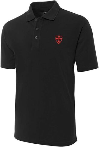 Polo Shirts for Men Maltese Cross Shield Embroidered Short Sleeve Mens Polo Shirt in Kuwait