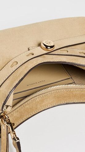 Tory Burch Women's Romy Suede Zip Top Crossbody Bag in Kuwait