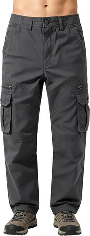 Mens Cargo Work Pants Cotton Casual Ripstop Wild Combat Hiking Pants with 8 Pockets in Saudi Arabia