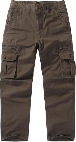 Mens Cargo Work Pants Cotton Casual Ripstop Wild Combat Hiking Pants with 8 Pockets in Saudi Arabia