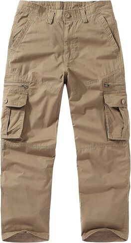 Mens Cargo Work Pants Cotton Casual Ripstop Wild Combat Hiking Pants with 8 Pockets in Saudi Arabia