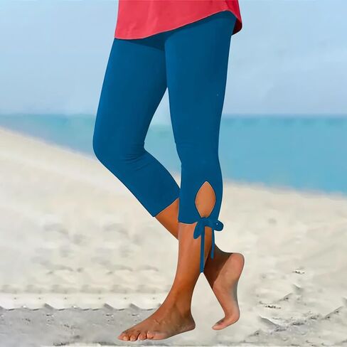 Aniywn Cropped Leggings for Women No Front Seam Capri Leggings Athletic Workout Knee Length Elastic High Waisted Yoga Pants in Saudi Arabia