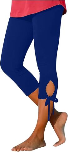 Aniywn Cropped Leggings for Women No Front Seam Capri Leggings Athletic Workout Knee Length Elastic High Waisted Yoga Pants in Saudi Arabia