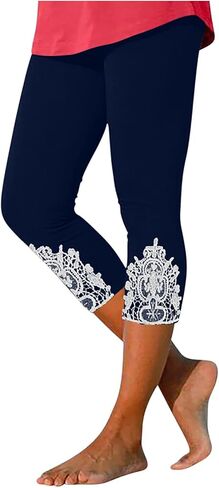 Aniywn Cropped Leggings for Women No Front Seam Capri Leggings Athletic Workout Knee Length Elastic High Waisted Yoga Pants in Saudi Arabia