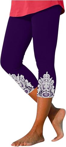 Aniywn Cropped Leggings for Women No Front Seam Capri Leggings Athletic Workout Knee Length Elastic High Waisted Yoga Pants in Saudi Arabia