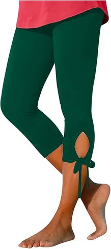Aniywn Cropped Leggings for Women No Front Seam Capri Leggings Athletic Workout Knee Length Elastic High Waisted Yoga Pants in Saudi Arabia
