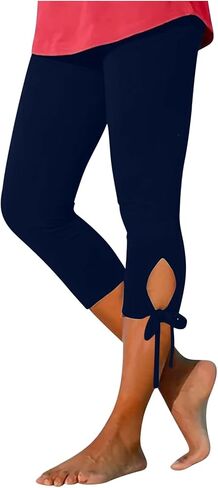 Aniywn Cropped Leggings for Women No Front Seam Capri Leggings Athletic Workout Knee Length Elastic High Waisted Yoga Pants in Saudi Arabia