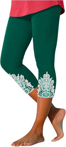 Aniywn Cropped Leggings for Women No Front Seam Capri Leggings Athletic Workout Knee Length Elastic High Waisted Yoga Pants in Saudi Arabia