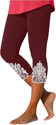 Aniywn Cropped Leggings for Women No Front Seam Capri Leggings Athletic Workout Knee Length Elastic High Waisted Yoga Pants in Saudi Arabia
