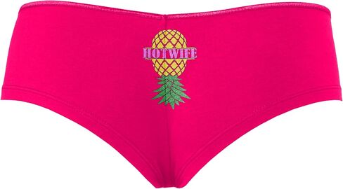 Knaughty Knickers Upside Down Pineapple Hotwife Swinger Lifestyle Hot Pink Boyshort Panties With Adult Design in Kuwait