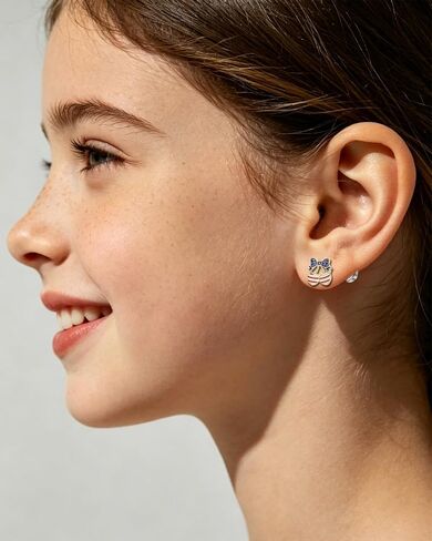 Patriotic Earrings for Women Girls Kids - 18 Pairs American Flag Earrings | Red White and Blue Flat Back Stud Earrings for Independence Day , 4 Years Old+ in Kuwait