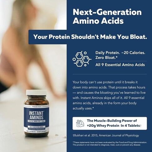 أقراص أمينوس فورية - EAA+BCAA - 10 مكملات من الأحماض الأمينية الأساسية - امتصاص سريع، لا يتطلب الهضم - يدعم العضلات الخالية من الدهون والتعافي والشيخوخة - 321% من بروتين DIAAS (كمية شهر واحد) in Kuwait