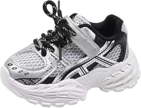 Kids Athletic Sneakers for Boys – Lightweight Breathable Mesh Shoes with Hook and Loop Strap, Chunky Sole for Toddlers & Little Kids in Kuwait