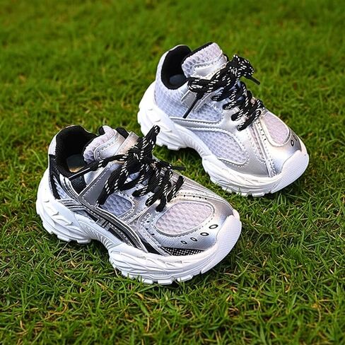 Kids Athletic Sneakers for Boys – Lightweight Breathable Mesh Shoes with Hook and Loop Strap, Chunky Sole for Toddlers & Little Kids in Kuwait
