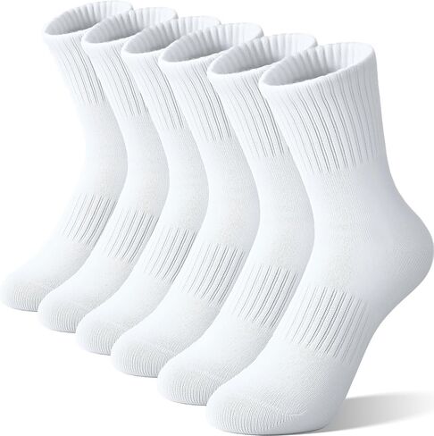 Unisex School Kids Boys Girls Athletic Socks Soft Cotton Student Uniform White Black Gray Crew Socks 6 Pairs in Saudi Arabia