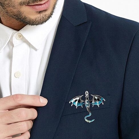 Animal Brooch for Men Vintage Metal Wildlife Lapel Pin Suit Jacket Badge Fashion Accessories for Men in Saudi Arabia