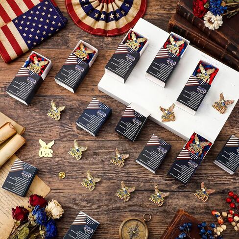 Landical Patriotic Pins 250th Bald Eagle Anniversary USA Gifts Military American Flag Lapel 250th Pins for Independence Day in Kuwait