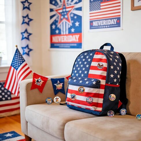 HOWAF 16Pcs 250th Anniversary Pins Buttons, USA 1776-2026 Anniversary Badges for Independence Day, Fourth of July Party Favors and Patriotic Decorations, 250 Years Freedom Pin Badges in Kuwait