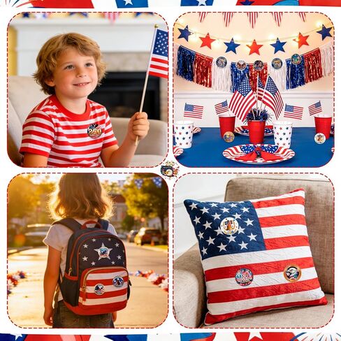 HOWAF 16Pcs 250th Anniversary Pins Buttons, USA 1776-2026 Anniversary Badges for Independence Day, Fourth of July Party Favors and Patriotic Decorations, 250 Years Freedom Pin Badges in Kuwait