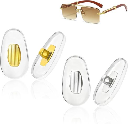 Nose Pads Replacement Compatible with Gucci Sunglasses Eyeglasses-Silicone Pads,2 Sets with Screws and Screwdriver (Gold & Silver) in Kuwait