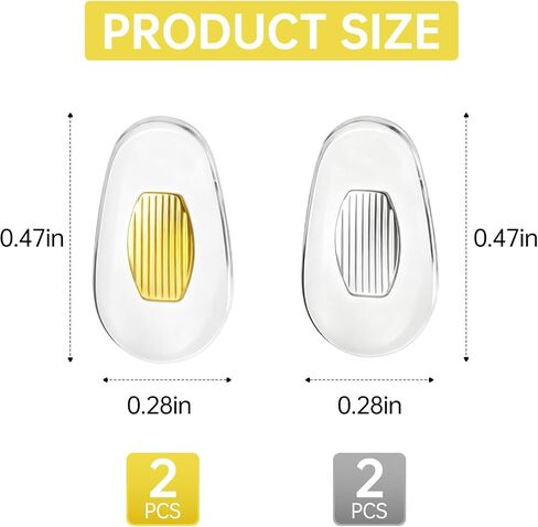 Nose Pads Replacement Compatible with Gucci Sunglasses Eyeglasses-Silicone Pads,2 Sets with Screws and Screwdriver (Gold & Silver) in Kuwait