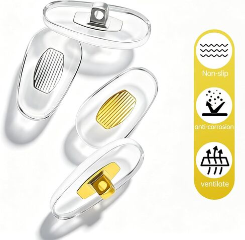 Nose Pads Replacement Compatible with Gucci Sunglasses Eyeglasses-Silicone Pads,2 Sets with Screws and Screwdriver (Gold & Silver) in Kuwait