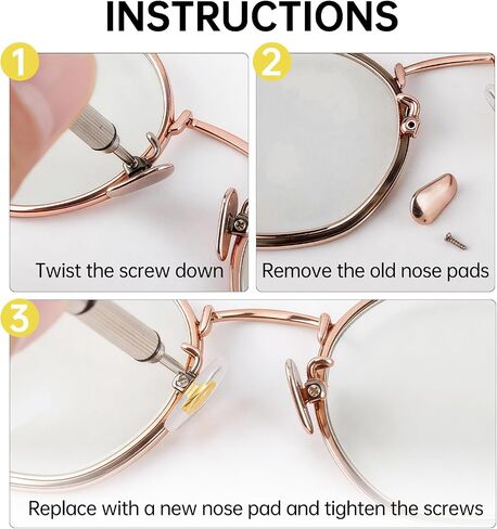 Nose Pads Replacement Compatible with Gucci Sunglasses Eyeglasses-Silicone Pads,2 Sets with Screws and Screwdriver (Gold & Silver) in Kuwait
