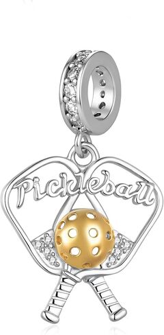 Pickleball Charms S925 Sterling Silver Pickleball Jewelry for Women Unique Sports Jewelry Gifts for Pickleball Fans and Players in Kuwait