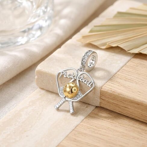 Pickleball Charms S925 Sterling Silver Pickleball Jewelry for Women Unique Sports Jewelry Gifts for Pickleball Fans and Players in Kuwait