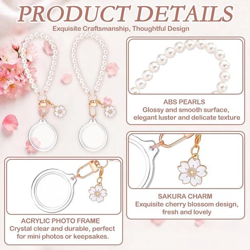 12 Pack Pearls Acrylic Photo Frame Keychain Bulk with Charms DIY Photobooth Keychain for DIY Wedding Bridal Party in Saudi Arabia