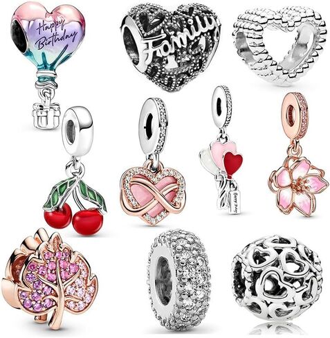 Silver Charms Fit for Pandora Bracelets,Women Bead Charms,Dangle Pendants for Mother's Day,Christmas,Birthday,Anniversary in Kuwait