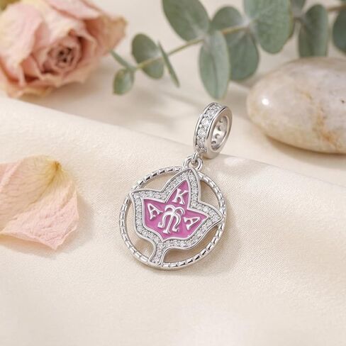 AKA Charm 925 Sterling Silver AKA Jewelry for Women Sorority Paraphernalia Charm for Bracelet Necklace Greek Life Gift in Kuwait