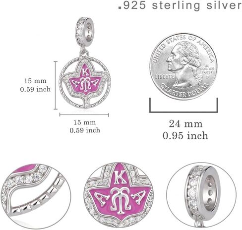 AKA Charm 925 Sterling Silver AKA Jewelry for Women Sorority Paraphernalia Charm for Bracelet Necklace Greek Life Gift in Kuwait