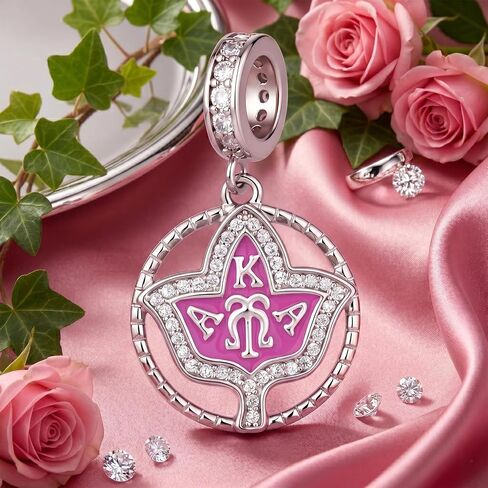 AKA Charm 925 Sterling Silver AKA Jewelry for Women Sorority Paraphernalia Charm for Bracelet Necklace Greek Life Gift in Kuwait