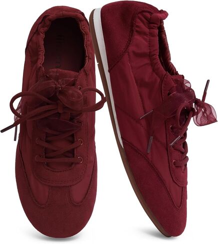 iiimmu Women's Fashion Ballet Sneakers Slip-On Lace-Up Casual Flats for Walking Travel Driving Outings in Saudi Arabia