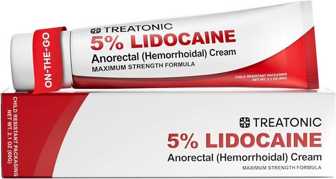Treatonic 5% Lidocaine Numbing Cream: Lidocaine Cream Maximum Strength for Pain Relief, Itching, Burning, Soreness, Hemorrhoid Treatment - Fast Acting & Long Lasting Numbing - 2.1 oz in Saudi Arabia