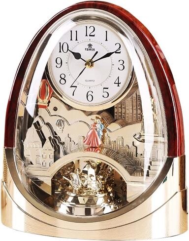 Table Clock,Desk Clock, Crystal Bells Musical Motion Rotating Pendulum Mantel Clock,for Home, Hotel, Library or Church Decor,Great Gift Idea. in Saudi Arabia