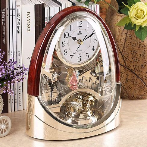 Table Clock,Desk Clock, Crystal Bells Musical Motion Rotating Pendulum Mantel Clock,for Home, Hotel, Library or Church Decor,Great Gift Idea. in Saudi Arabia